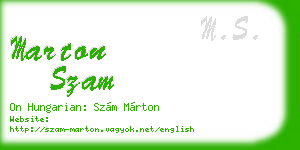 marton szam business card