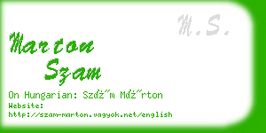 marton szam business card